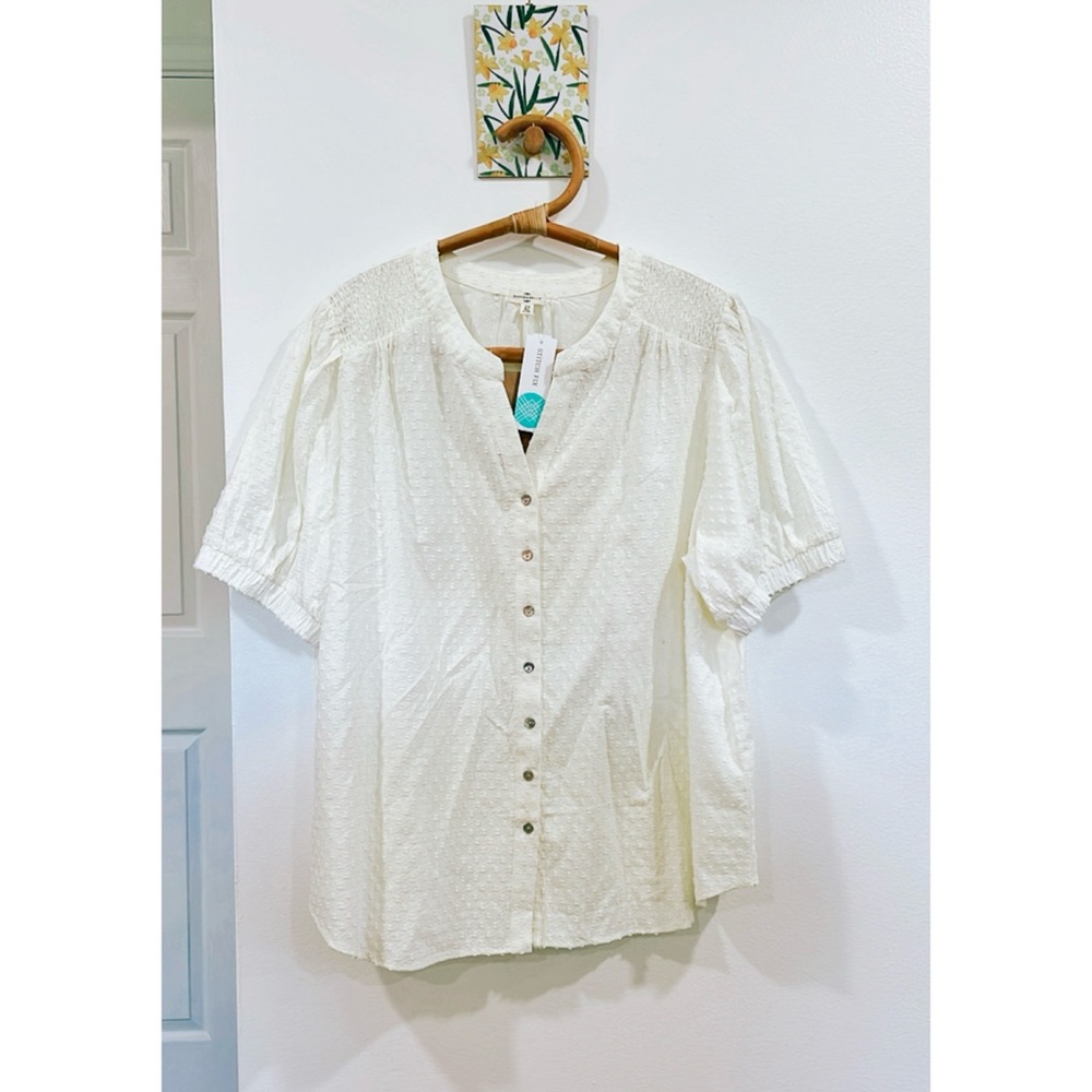 Stitch Fix | Mason & Belle Cream Short Sleeve Blouse